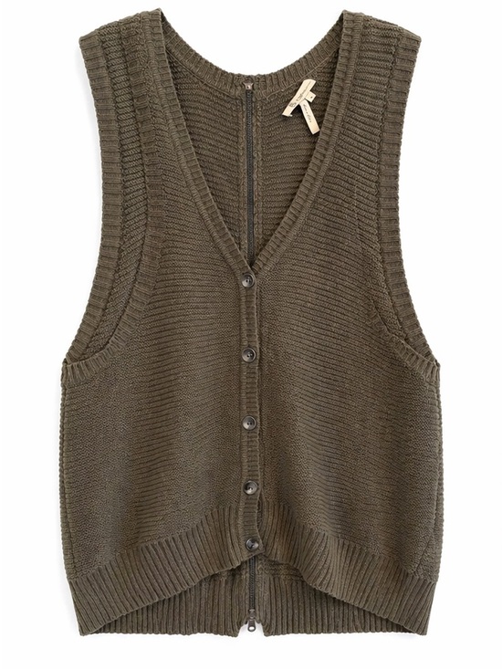 BCBGeneration Jackets & Blazers - BCBGeneration Sweater Women’s Vest Medium Olive Green Button Front Knit